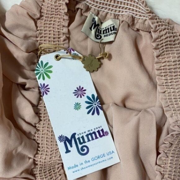 NEW Show Me Your MuMu Hacienda Formal Bridesmaid Maxi Dress Cream Size Medium - Picture 3 of 12